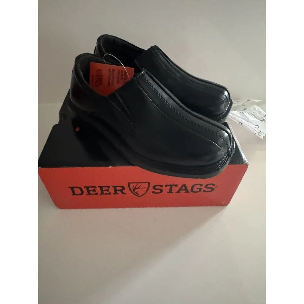 Boy's Child Wings Slip-on Loafer Shoes Classic Black  size 9.5US DEER STAGS